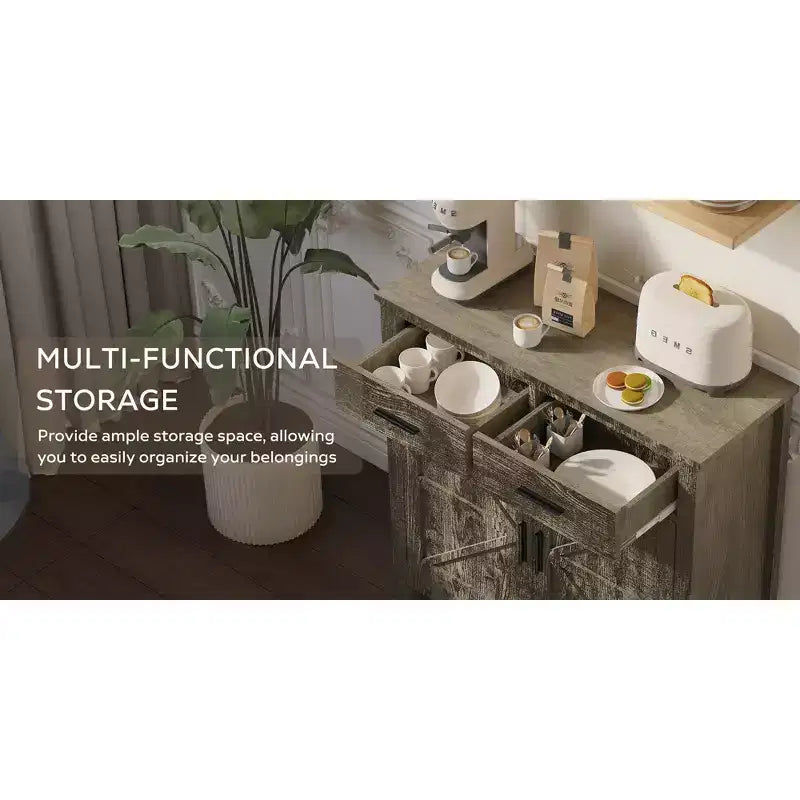 Meuble de rangement de cuisine avec 2 tiroirs et 2 portes