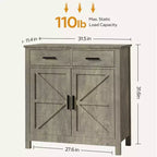 Meuble de rangement de cuisine avec 2 tiroirs et 2 portes