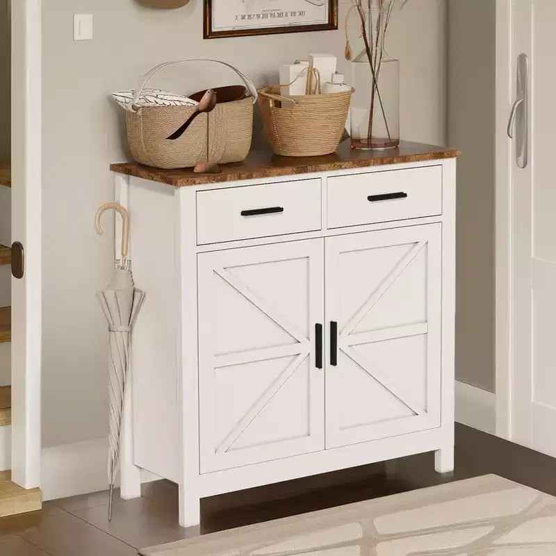 Meuble de rangement de cuisine avec 2 tiroirs et 2 portes