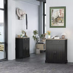 Meuble bas noir moderne avec 2 portes et tiroir