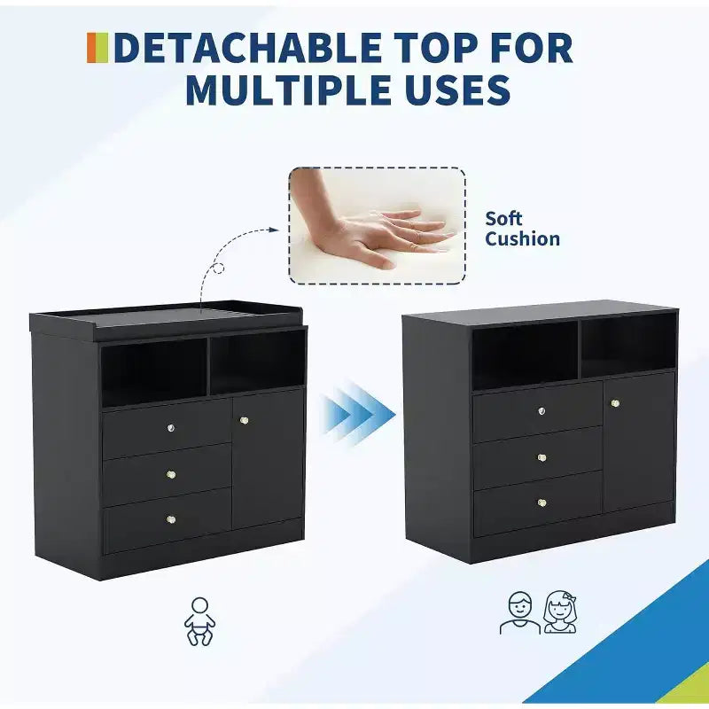Commode bébé 3-en-1 avec table à langer