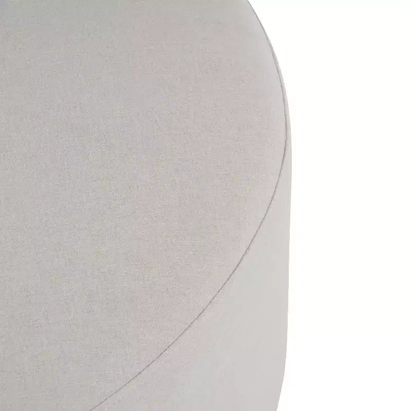 Pouf rond rembourré avec pieds en hévéa et patins antidérapants, 77,5 cm de diamètre