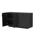 Buffet de 151,9 cm avec 4 portes ondulées et étagères réglables