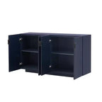 Buffet de 151,9 cm avec 4 portes ondulées et étagères réglables
