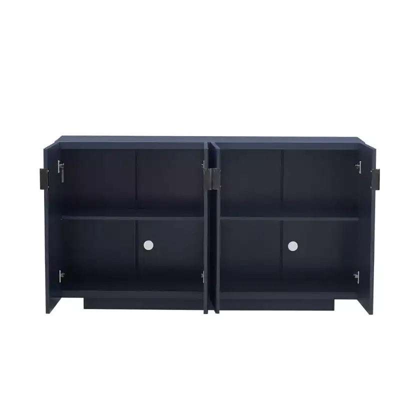 Buffet de 151,9 cm avec 4 portes ondulées et étagères réglables