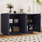 Buffet de 151,9 cm avec 4 portes ondulées et étagères réglables