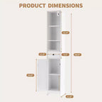 Grande armoire de rangement autoportante avec portes coulissantes, tiroir et étagères réglables