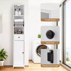 Grande armoire de rangement autoportante avec portes coulissantes, tiroir et étagères réglables