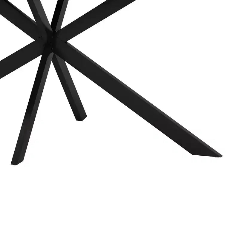 Table à manger rectangulaire extensible avec panneau contrastant et piètement en métal