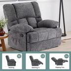 Fauteuil inclinable à bascule surdimensionné avec revêtement en chenille pour salon ou chambre à coucher