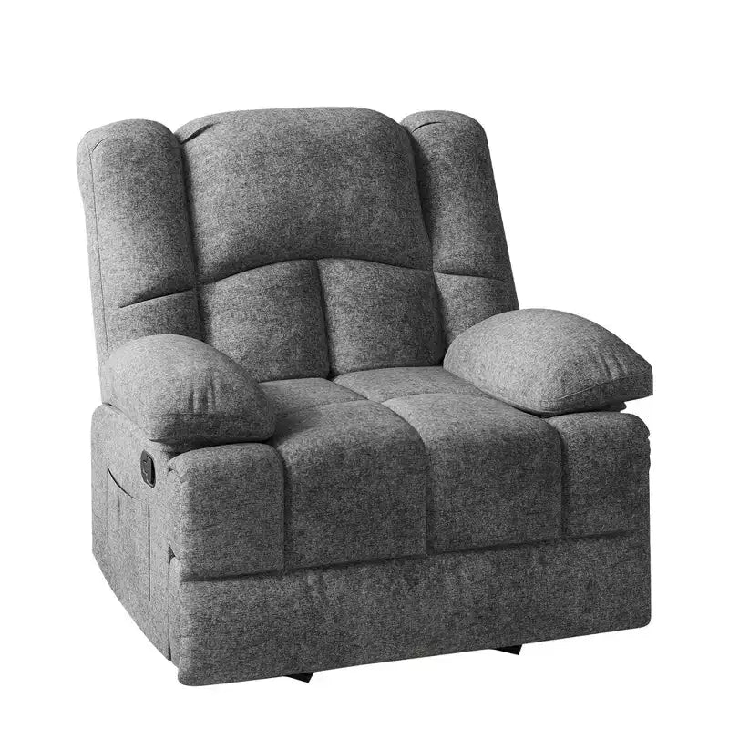 Fauteuil inclinable à bascule surdimensionné avec revêtement en chenille pour salon ou chambre à coucher