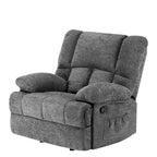 Fauteuil inclinable à bascule surdimensionné avec revêtement en chenille pour salon ou chambre à coucher