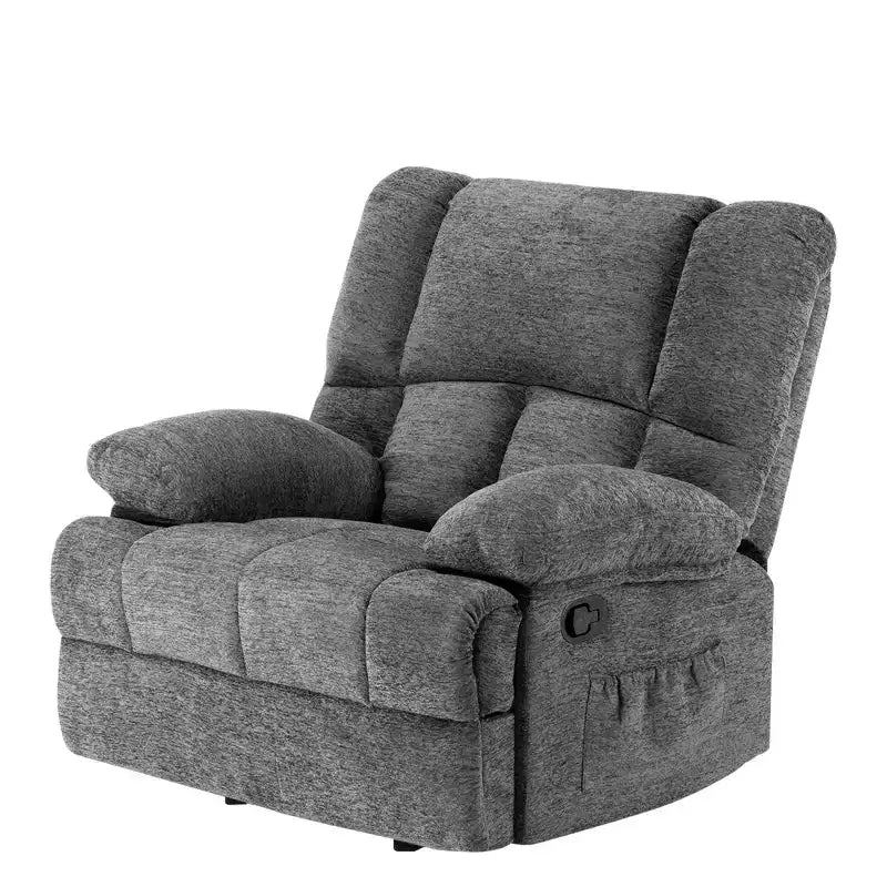 Fauteuil inclinable à bascule surdimensionné avec revêtement en chenille pour salon ou chambre à coucher