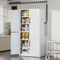 Armoire de garde-manger en acier de 162 cm avec étagères réglables et portes magnétiques