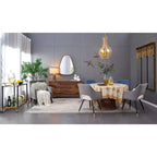 Miroir Mural Octogonal 30 x 38 Pouces avec Cadre en Fer et Bois