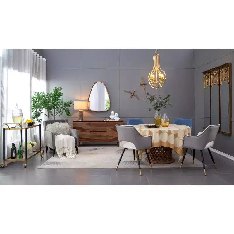Miroir Mural Octogonal 30 x 38 Pouces avec Cadre en Fer et Bois