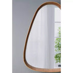 Miroir Mural Octogonal 30 x 38 Pouces avec Cadre en Fer et Bois