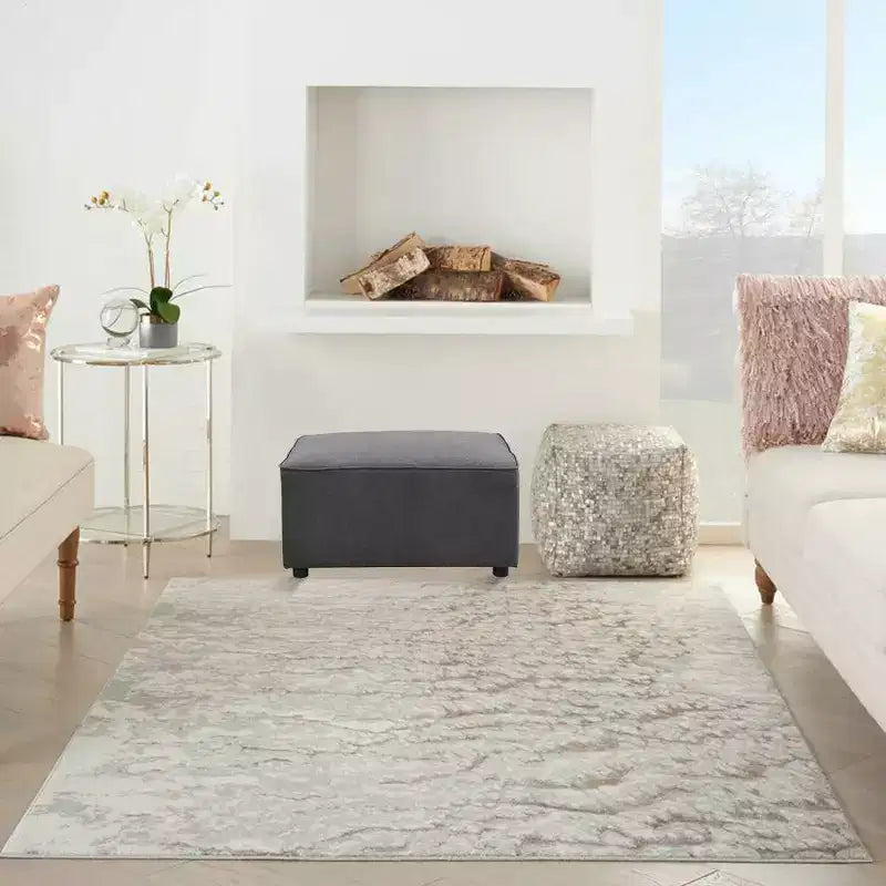33" Silvester Ottoman Gray Fabric - Acme Furniture