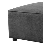 Pouf tapissé de 84 cm avec coussin amovible, lin gris