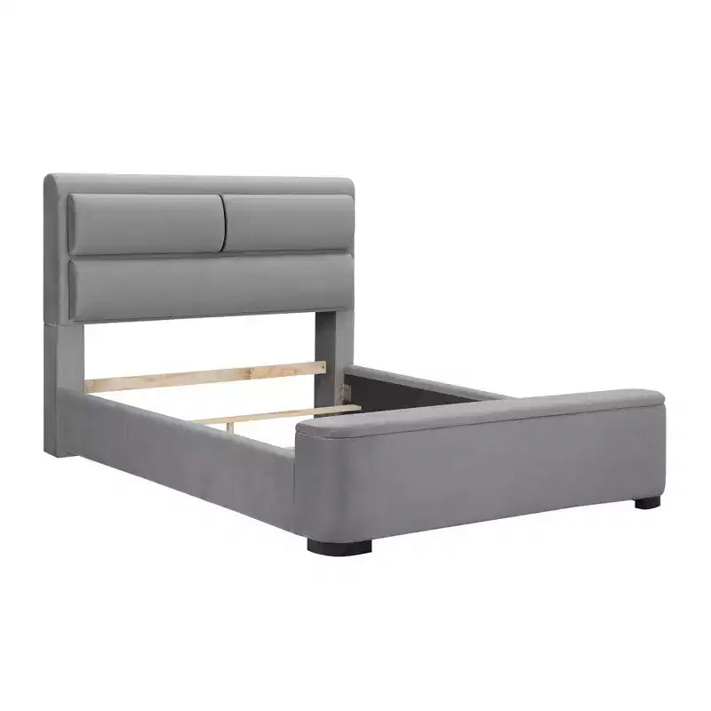 Queen Nirlen Upholstered Bed with Storage Gray - HOMES: Inside + Out: Polyester, Foam, Rubberwood, Modern Design