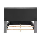 Lit de rangement rembourré Queen avec banc en pied de lit, gris